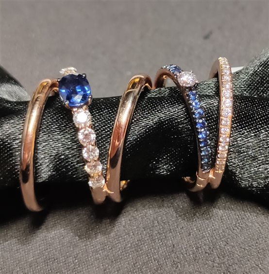 Anneau Sangiorgi Preziosi Femme Anello Smeraldo in Or rosé Zaffiro 157000-14 - 157000-14